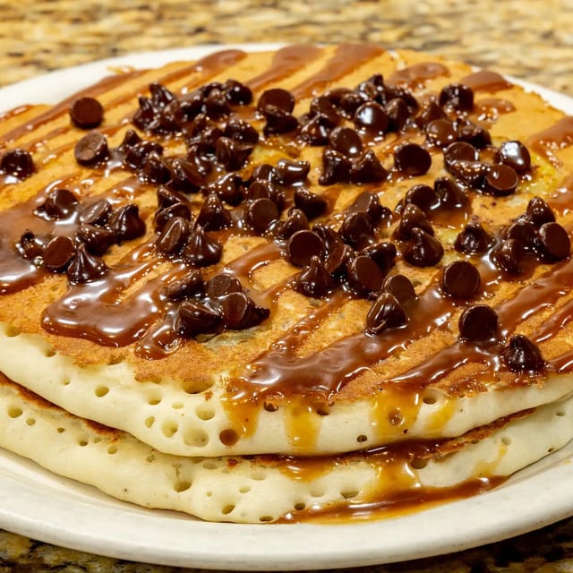 CHOCOLATE CHIP PANCAKES.