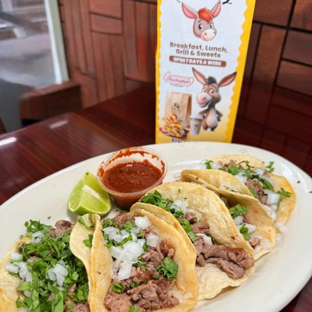 STEAK TACOS.