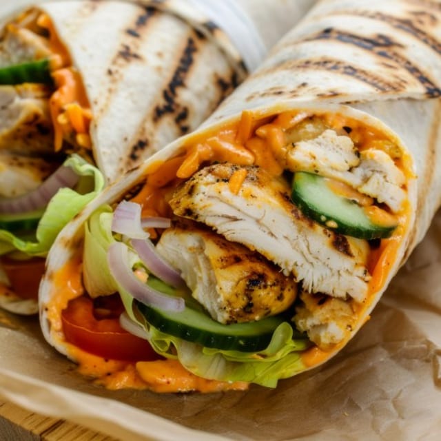 Grilled Chicken Caesar Wrap.