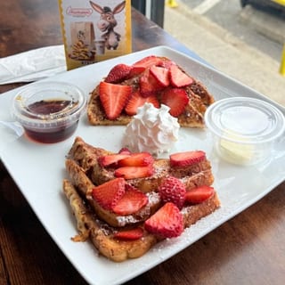 French Toast with Mixed Fruits and Whipped Cream