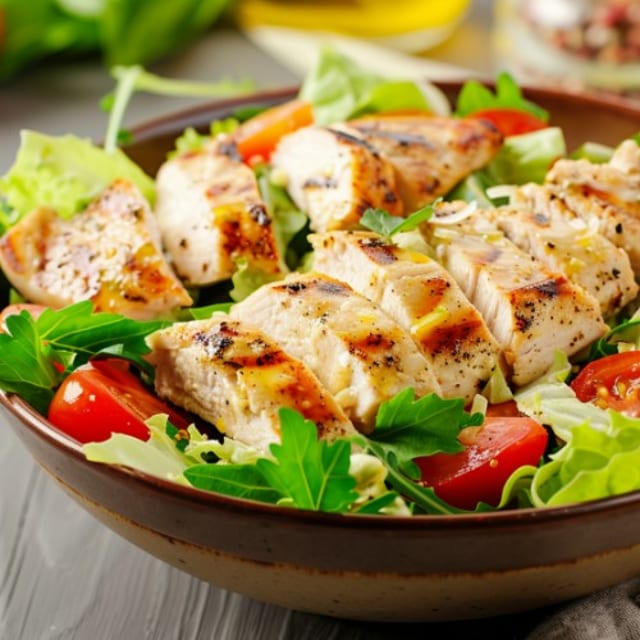 Garden Salad with Grilled Chicken.