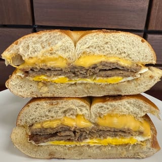 Egg,Cheese sandwich and meat 